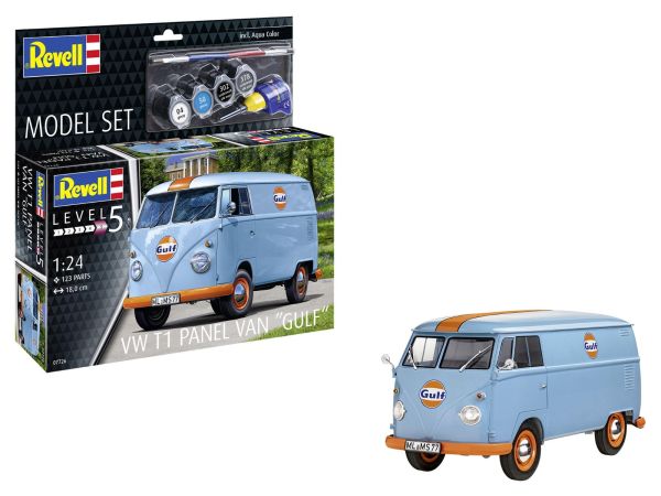 REV67726 - MODEL SET VOLKSWAGEN Type 1 panel van GULF with paint to assemble - 1