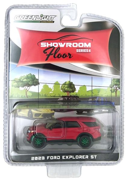 GREEN68040-C_VERT - FORD Explorer ST 2023 Red with green SHOWROOM FLOOR wheels in blister pack - 1