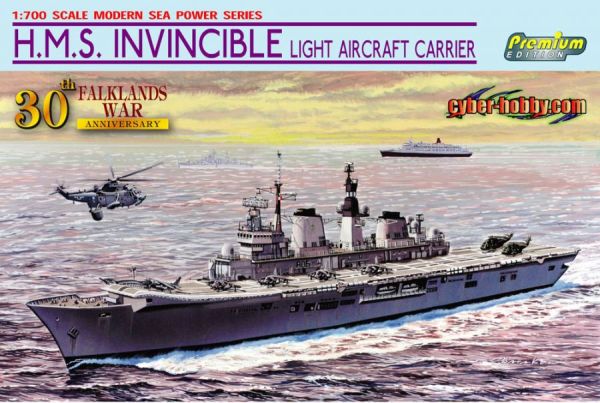 DRA7128 - HMS Invincible light aircraft carrier to be assembled and painted - 1