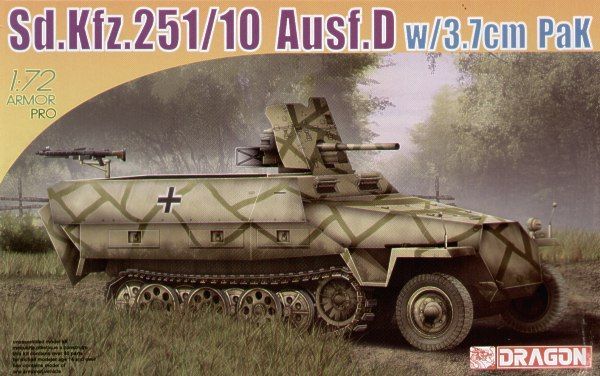 DRA7280 - Sd.Kfz.251/10 Ausf.D military vehicle with 3.7cm to be assembled and painted - 1