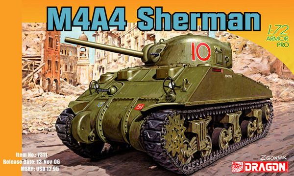 DRA7311 - Medium tank SHERMAN M4A4 to be assembled and painted - 1