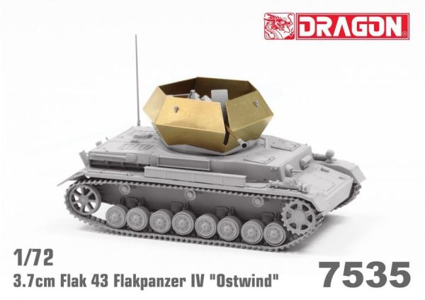 DRA7535 - Anti-aircraft tank FLAKPANZER IV Ostwind 3.7cm FlaK to be assembled and painted - 1