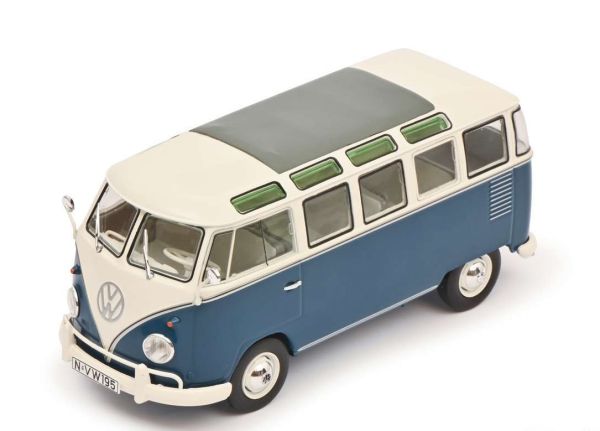 SCH7874 - VOLKSWAGEN Type 1 Samba Bus Blue and White - 1