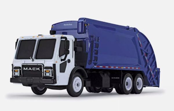 FIGE80-0352 - MACK LR 6x4 with McNEILUS blue and white waste bin - 1