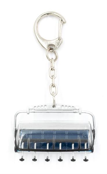 JC80625 - Keyring 6-seater chairlift blue with grey cap - 1