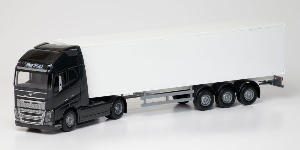 EMEK81133 - VOLVO FH16 GL 750 XL 4x2 black with white 3 axle trailer - 1