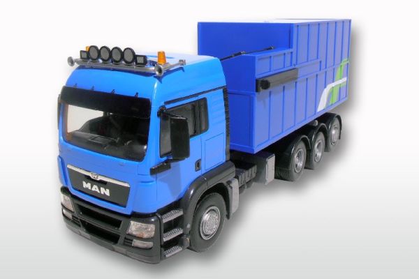 EMEK83894 - MAN TGS LX Blue carrier 8x4 with waste container - 1