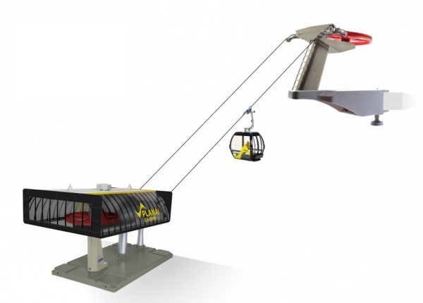 JC84389 - Ski lift with yellow and black gondola - PLANAI - 1