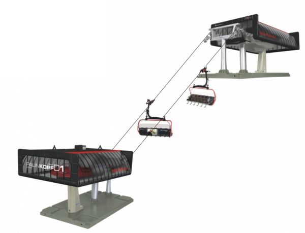 JC84484 - Ski lift with 2 black and red chairlifts - PALINKOPF - 1