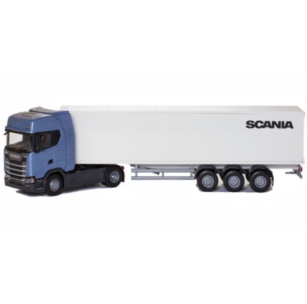 EMEK86004 - SCANIA S410 4x2 blue with 3-axle trailer - 1