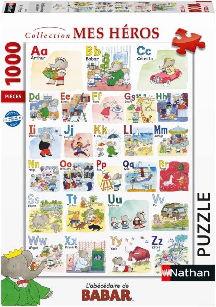 NAT873647 - 1000 Piece Puzzle Babar's Alphabet - 1