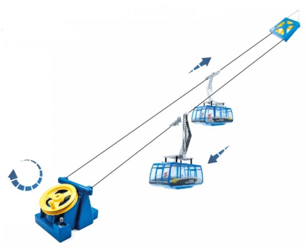 JC89290 - Cable car with 2 manual gondolas Blue - 1