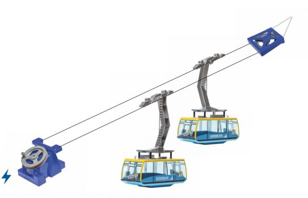 JC89395 - Electric chairlift with 2 gondolas blue and yellow - AHORNBAHN - 1