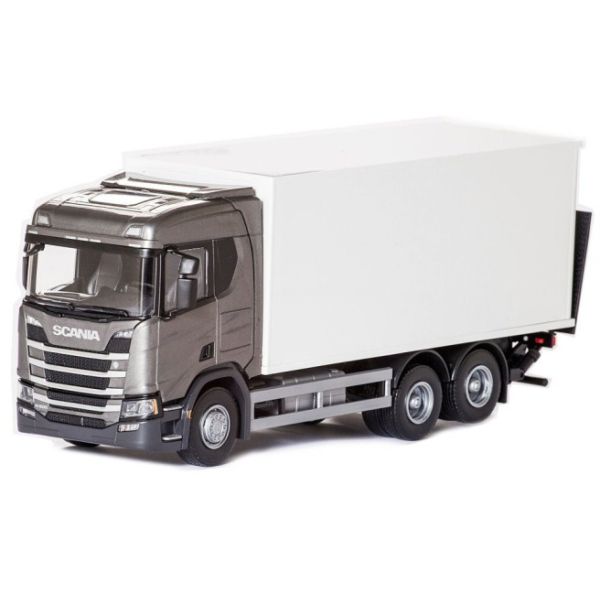 EMEK89603 - SCANIA CR 6x4 metallic grey with box and tailgate - 1