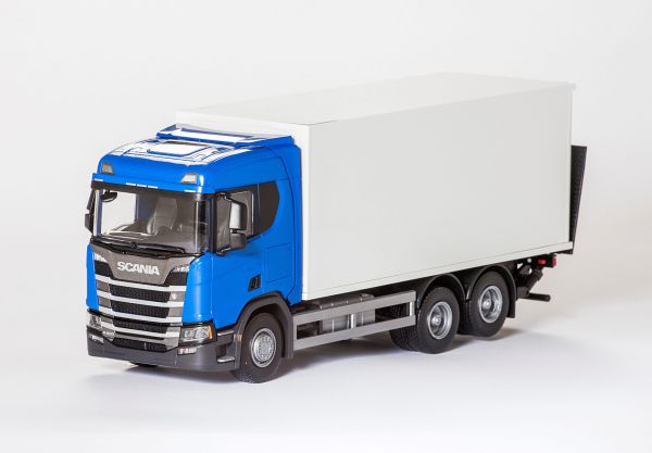 EMEK89604 - SCANIA CR 6x4 blue with box and tailgate - 1