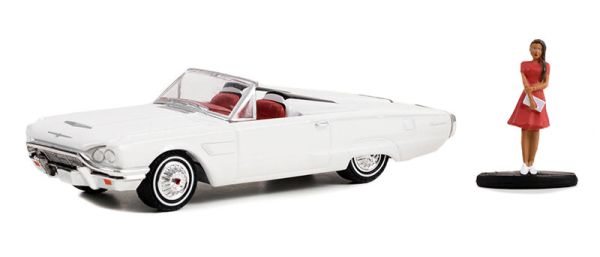 GREEN97140-B - FORD Thunderbird cabriolet 1965 White with woman in dress from THE HOBBY SHOP series in blister pack - 1