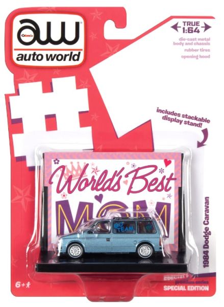 AMMAWAC017-A - DODGE Caravan 1984 blue WORLD'S BEST MOM in blister pack - 1