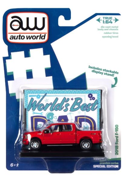 AMMAWAC017-C - FORD F-150 2018 Red WOLRD'S BEST DAD in blister pack - 1