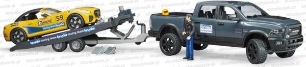 BRU2504 - DODGE RAM 2500 Power Wagon with Trailer and Car Roadster Racing Team - 1