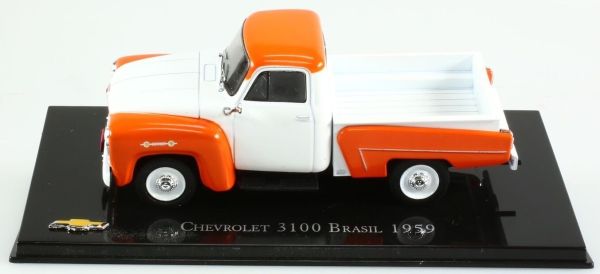 MAGCHEVY3100-59 - CHEVROLET 3100 Brazil 1959 orange and white pickup truck - 1