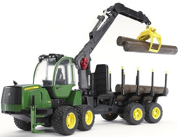 BRU2133 - Forest tractror transport wood JOHN DEERE 1210E BRUDER toys - 1