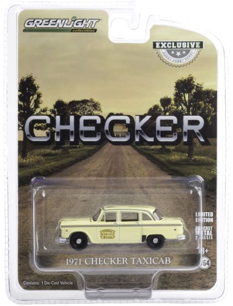 GREEN30182 - CHECKER Taxi Cab 1971 cream sold in blister - 1