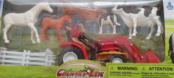 NEW04055B - Farm set with character, tractor with loader and farm animals - 1