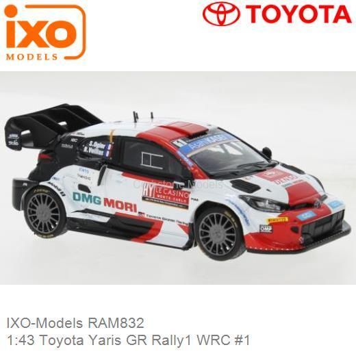 IXORAM832 - TOYOTA GR Yaris Rally 1 #1 OGIER/VEILLAS Rallye WRC Monte Carlo 2022 white and red - 1