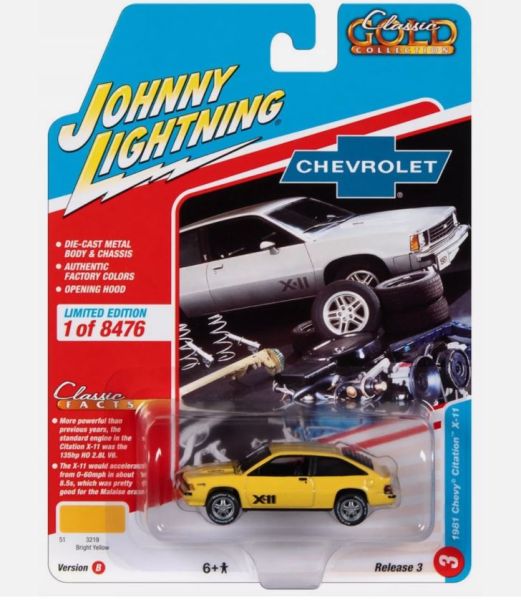 JLCG030B-C - CHEVROLET Citation X-11 1981 Yellow CLASSIC GOLD in blister pack - 1