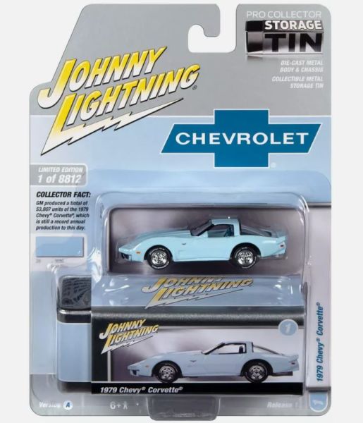 JLCT011-B - CHEVROLET Corvette 1979 blue from the COLLECTOR TINS series in blister pack - 1