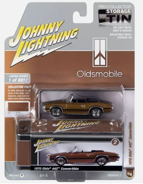 JLCT011-D - OLDSMOBILE 442 cabriolet 1970 brown from the COLLECTOR TINS series in blister pack - 1