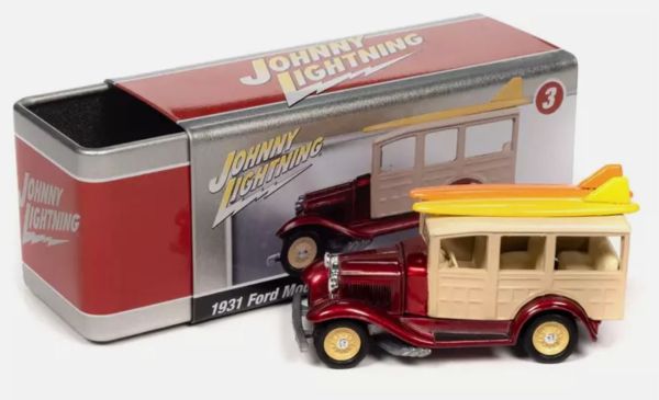 JLCT011-E - FORD Model A Woody 1931 Red and beige from the COLLECTOR TINS series in blister pack - 1