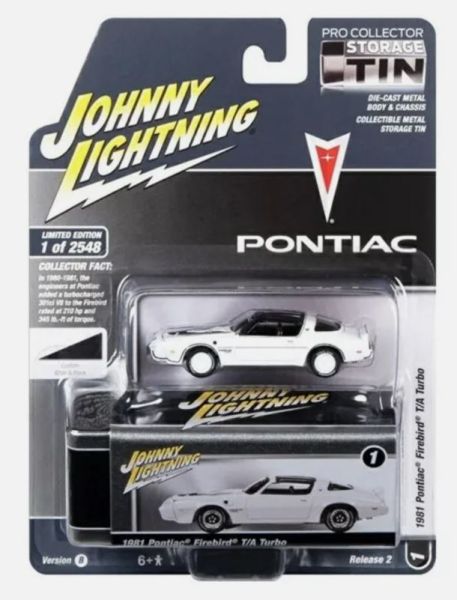 JLCT012-B - PONTIAC Firebird T/A Turbo 1981 White from the COLLECTOR TINS series, blister-packed - 1