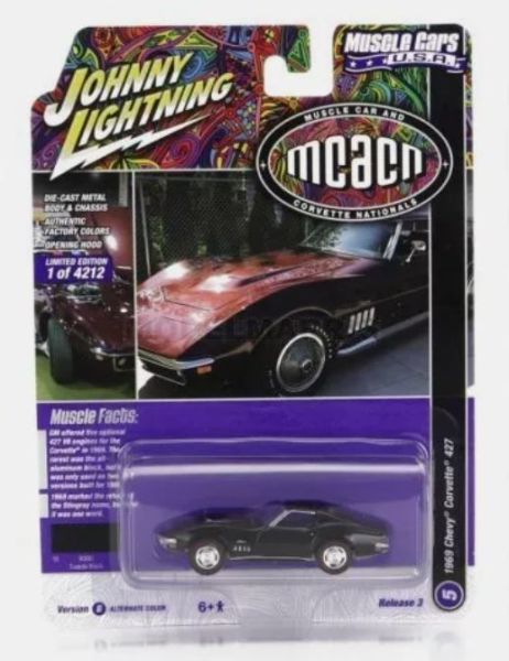 JLMC031B-E - CHEVROLET Corvette 427 1969 Black from the MUSCLE CARS 2022 series in blister pack - 1