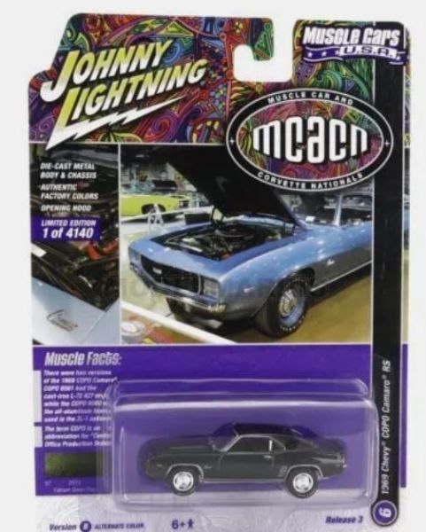 JLMC031B-F - CHEVROLET COPO Camaro RS 1969 green from the MUSCLE CARS 2022 series in blister pack - 1