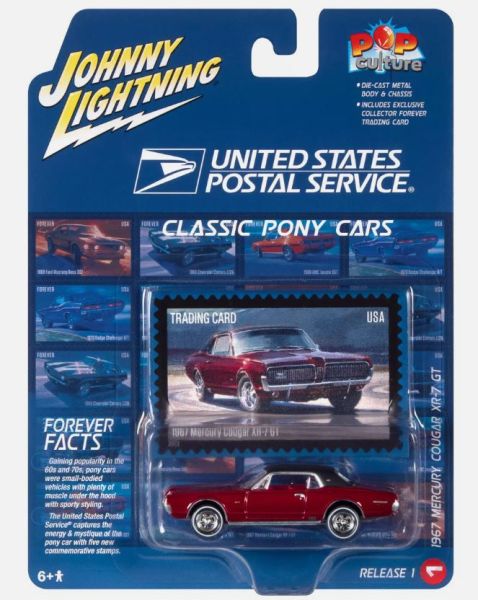 JLPC011-A - MERCURY Cougar XR-7 GT 1967 burgundy - UNITED STATES POSTAL SERVICE - from the POP CULTURE 2023 series in blister pack - 1