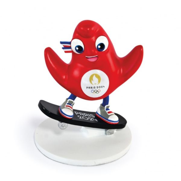 JO2510 - Official figurine of the Paris 2024 Olympic Games - with skateboard - 12.5 cm - 1