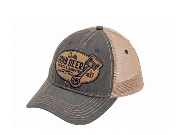 MC13080526OX - Vintage JOHN DEERE grey and beige mesh cap with back - 1