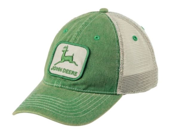 MC13080608IV - Vintage JOHN DEERE green mesh cap with back - 1