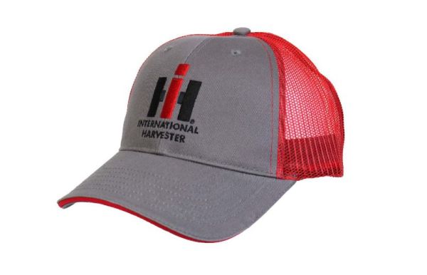 OBT128 - Grey INTERNATIONAL cap with red mesh back - 1