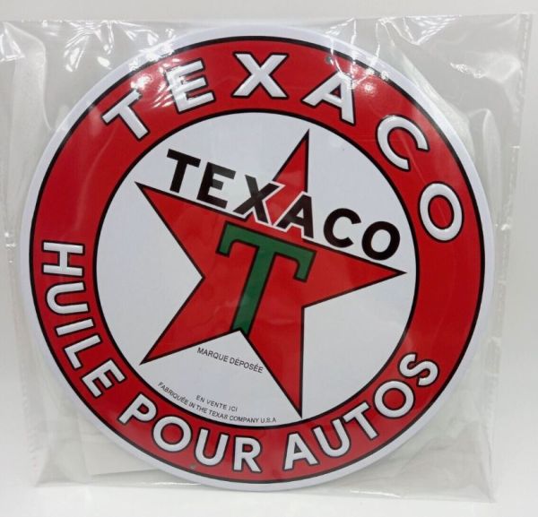 MAGPB226 - Round metal plate - TEXACO car oil - Ø20 cm - 1