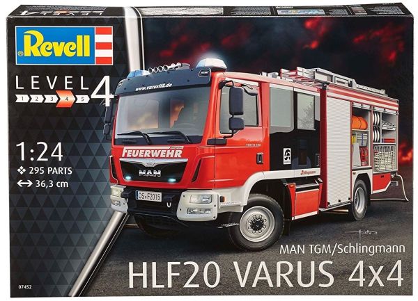 REV07452 - MAN TGM Schlingmann HLF 20 Varus 4x4 fire engine model to mount and paint paint and glue not inclued - 1