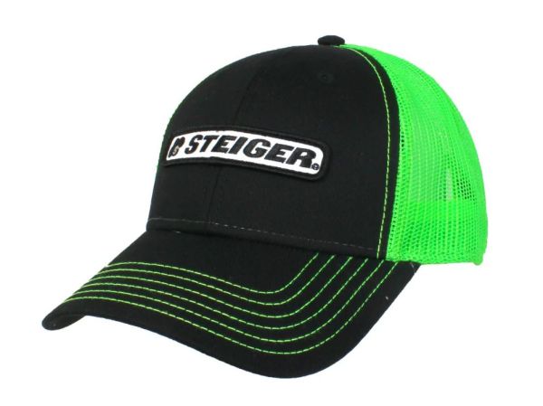 STNEM - STEIGER Black cap with green mesh back - 1