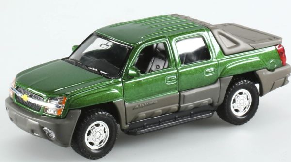 WEL11355 - CHEVROLET Avalanche double cab pick-up green pull back action toys - 1