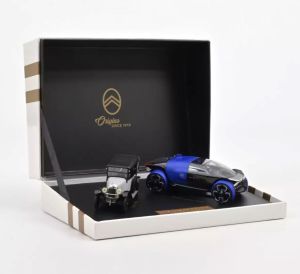 NOREVAMC0191312 - 2019 CITROEN Centenary Box Set - Type A silver with Concept car 19_19 blue