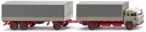 WIK045502 - MAGIRUS 235D 4x2 carrier with 1+2 axle trailer, grey