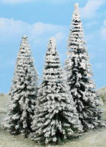 HEK2100 - Set of 3 snowy trees 16-21cm