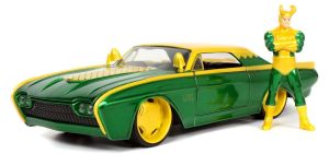 JAD33357 - FORD Thunderbird with green LOKI figure 1963 MARVEL