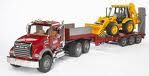 BRU2813 - MACK machine carrier with backhoe loader.1/16