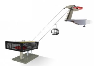 JC84383 - Ski lift with gondola lift Black and yellow